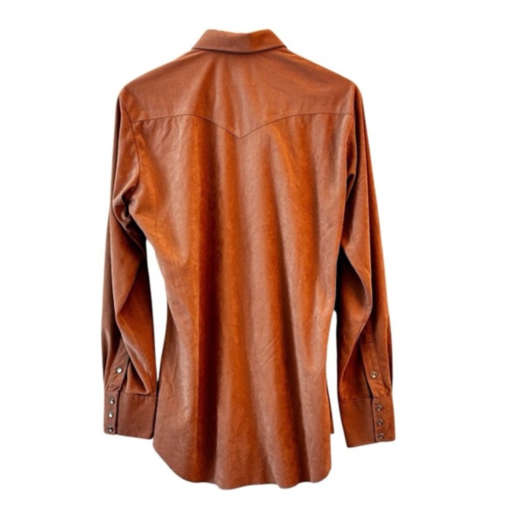 Vtg 80s H Bar C Ranchwear Longtail Double Pearl Snap Western Shirt Mens‎ 15.5 - Picture 2 of 8